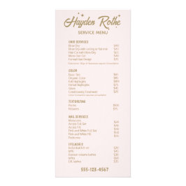 Hellrosa Retro-Kalligraphie und Sterne Werbekarte