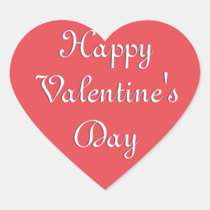 Hellrosa Romantische Happy Valentine's Day Liebe Herz-Aufkleber