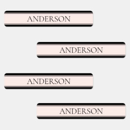 Hellrosa Rosa Streifen und eleganter bearbeitbarer Etiketten