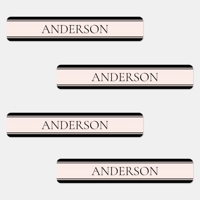 Hellrosa Rosa Streifen und eleganter bearbeitbarer Etiketten (Gruppe)