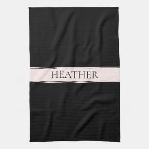 Hellrosa Rosa Streifen und eleganter bearbeitbarer Geschirrtuch