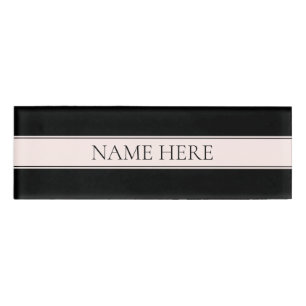 Hellrosa Rosa Streifen und eleganter bearbeitbarer Namenschild