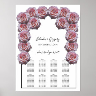 Hellrosa Rose Hochzeitstabelle Poster