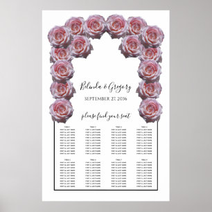 Hellrosa Rose Hochzeitstabelle Poster