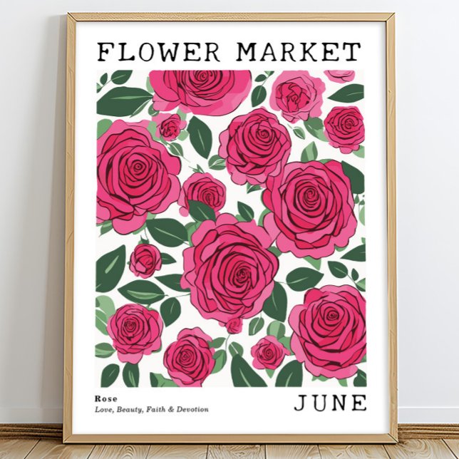 Hellrosa Rose im Blumenmarkt Juni Blume Poster (Von Creator hochgeladen)