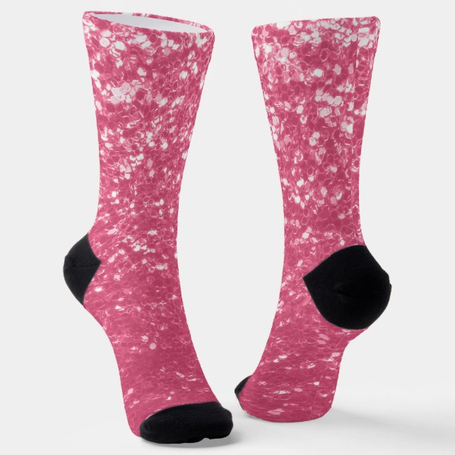 Hellrosa Rose Imitate Glitzern Glitzer Socken (Gewinkelt)