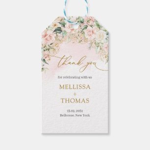 Hellrosa Rose Moderne Kalligraphie Hochzeit Geschenkanhänger