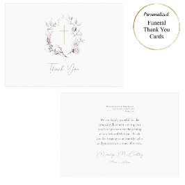 Hellrosa Rose Wreath römisch-katholische Beerdigun Dankeskarte