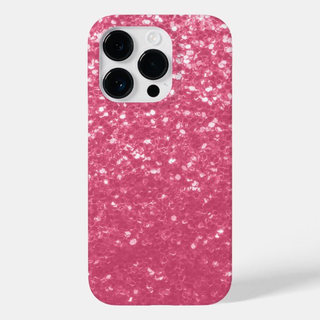 Hellrosa Rosen-Imitat-Sparkles Glitter Case-Mate iPhone Hülle (Rückseite)