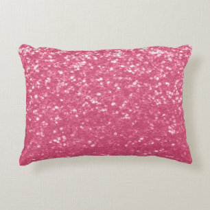 Hellrosa Rosen-Imitat-Sparkles Glitter Dekokissen