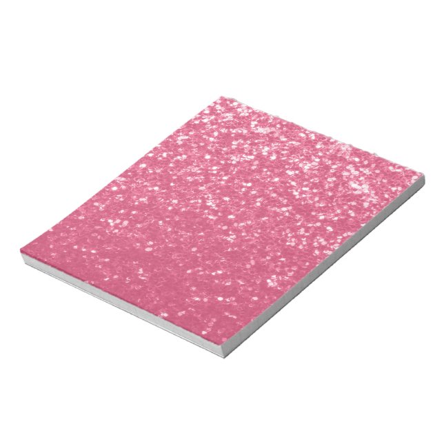 Hellrosa Rosen-Imitat-Sparkles Glitter Notizblock (Rotiert)