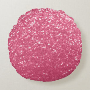 Hellrosa Rosen-Imitat-Sparkles Glitter Rundes Kissen
