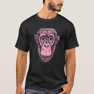 Hellrosa Schimpansenreifen Nicht Affe Niedlicher S T-Shirt