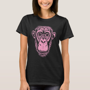 Hellrosa Schimpansenreifen Nicht Affe Niedlicher S T-Shirt