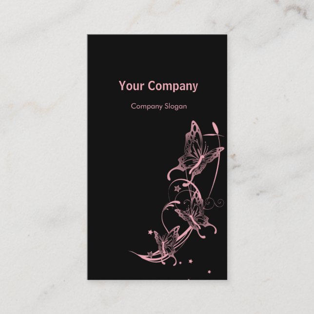 Hellrosa Schmetterlinge Visitenkarte (Vorderseite)