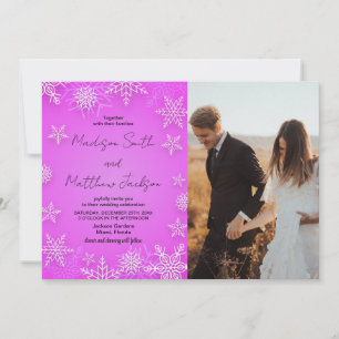 Hellrosa Schnee Hochzeitseinladungen mit Foto Einladung