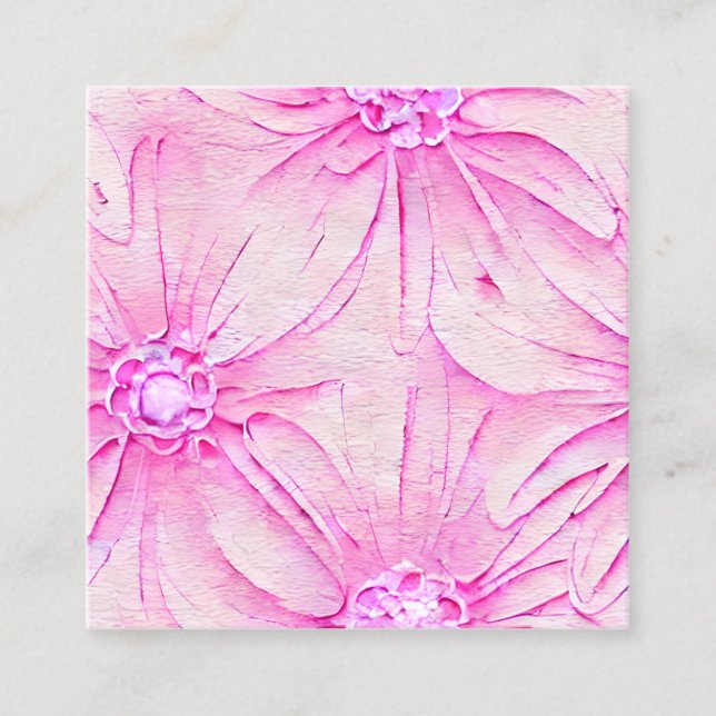 Hellrosa Shabby Chic Blume Background Watercolo Quadratische Visitenkarte (Vorderseite)
