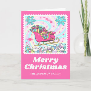 Hellrosa Sleigh Weihnachten Briefmarke Postage