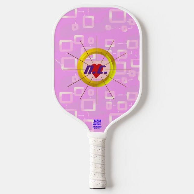 Hellrosa Tint Quadrate Pickleball Paddel Schläger (Vorderseite)
