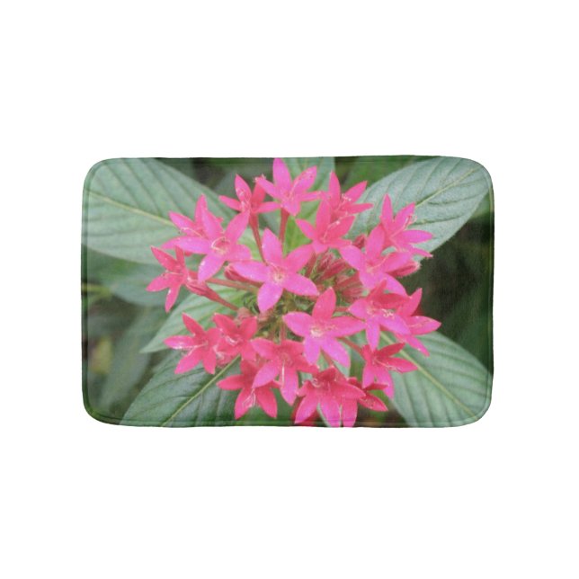 Hellrosa tropische Blume Badematte (Vorderseite)