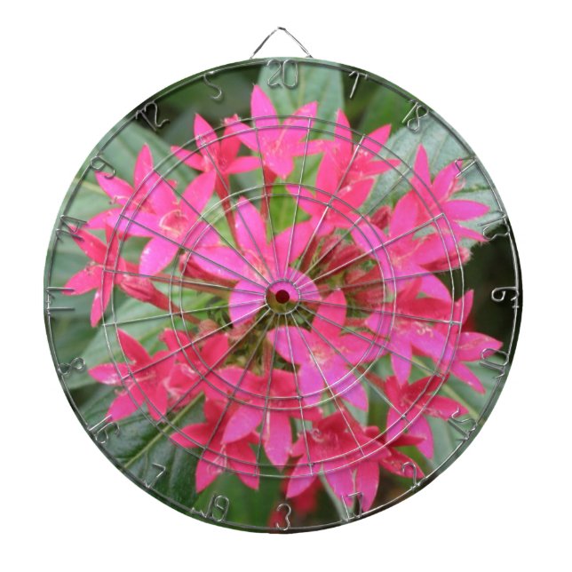 Hellrosa Tropische Blume Dart Board Dartscheibe (vorne)