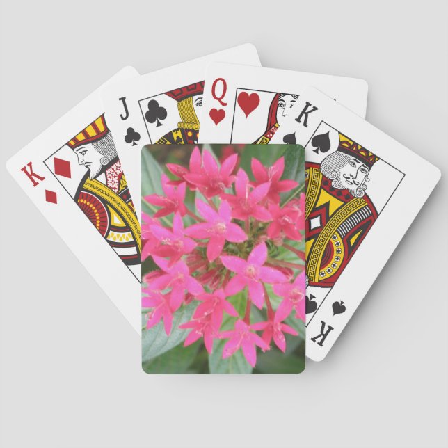 Hellrosa Tropische Blume Spielkarten (Rückseite)