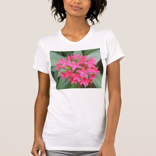 Hellrosa Tropische Blume T Shirt (Vorderseite)