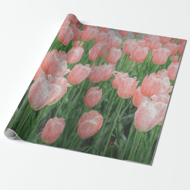 Hellrosa Tulip Wrapping Paper Geschenkpapier (Ungerollt)