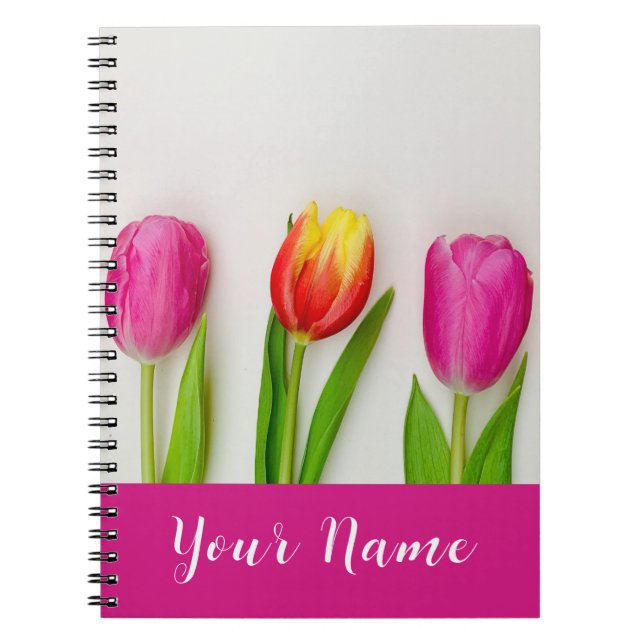 Hellrosa Tulips Notizblock (Vorderseite)