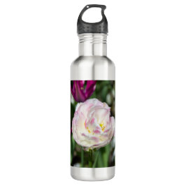 Hellrosa Tulpen an einem sonnigen Tag Edelstahlflasche