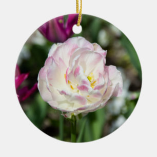 Hellrosa Tulpen an einem sonnigen Tag Keramik Ornament