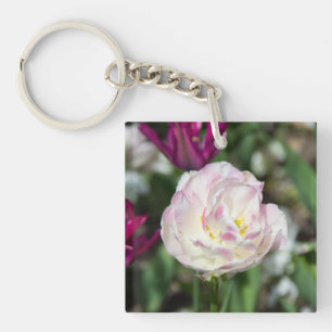 Hellrosa Tulpen an einem sonnigen Tag Schlüsselanhänger