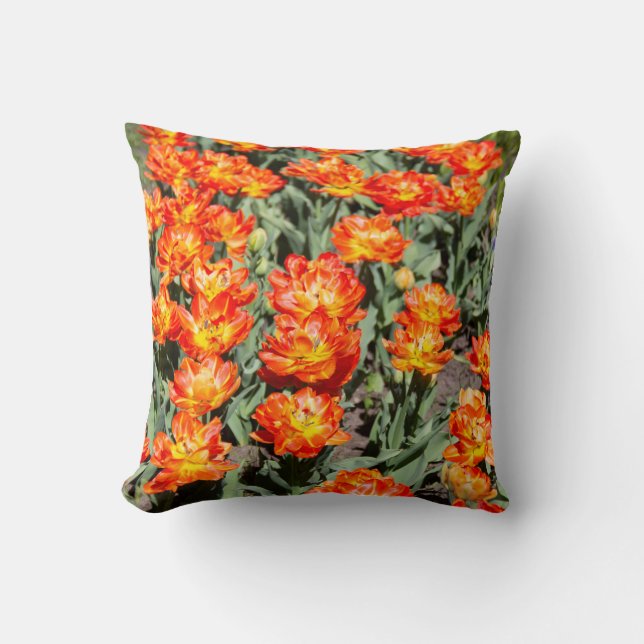 Hellrosa Tulpen Kissen (Vorderseite)