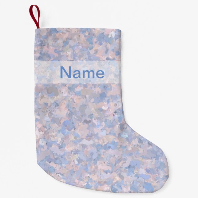 Hellrosa und Babyblau Kleiner Weihnachtsstrumpf (Vorderseite)