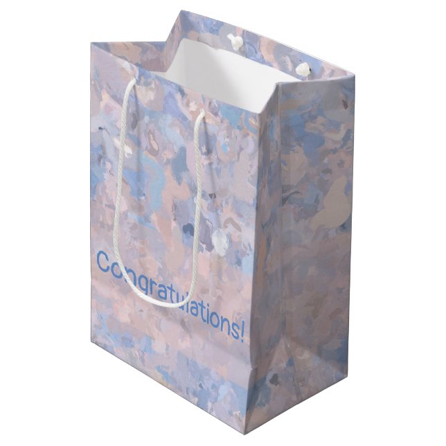 Hellrosa und blau mittlere geschenktüte (Vorderseite Schrägansicht)