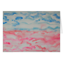 Hellrosa und blaue Abstrakte Wasserfarbenlandschaf