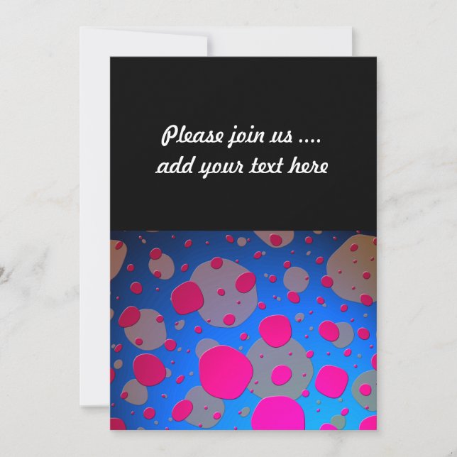 Hellrosa und blaue moderne Kunst Einladung (Vorderseite)