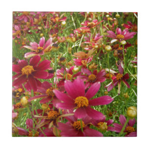 Hellrosa und gelbe Daisy-Blume Fliese