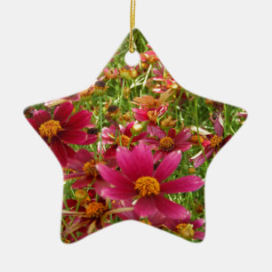 Hellrosa und gelbe Daisy-Blume Keramikornament