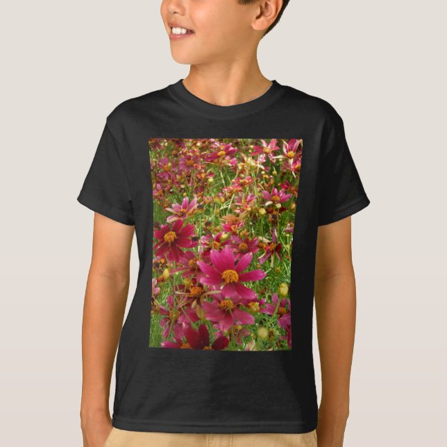 Hellrosa und gelbe Daisy-Blume T-Shirt (Vorderseite)