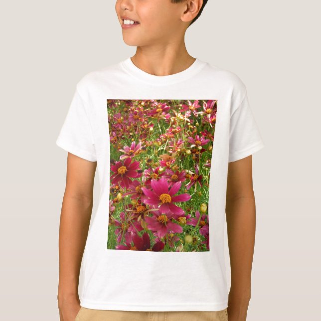 Hellrosa und gelbe Daisy-Blume T-Shirt (Vorderseite)
