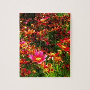 Hellrosa und gelbe Daisy Wilde Blume Puzzle