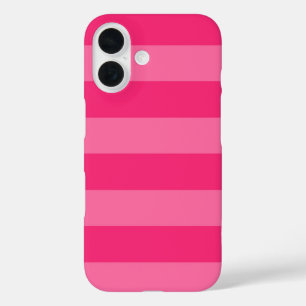 Hellrosa und heiß rosa Streifen iPhone 16 Hülle