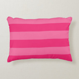 Hellrosa und heiß rosa Streifen Dekokissen