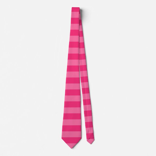 Hellrosa und heiß rosa Streifen Krawatte (Vorderseite)