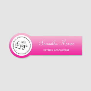 Hellrosa und Hot Pink Ombre-Logo-Name Titel Namensschild