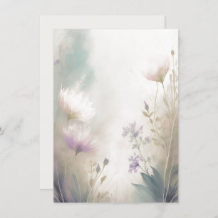 Hellrosa und lila Blütenhochzeit Einladung