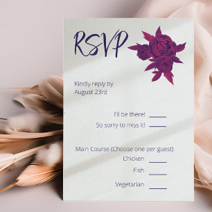 Hellrosa und Lila fette Blumenzehen RSVP Karte