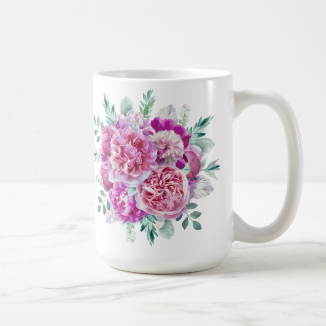 Hellrosa und lila Pfeiler Kaffeetasse (Rechts)