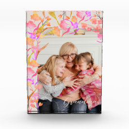 Hellrosa und Orange Boho Wildblume Oma Fotoblock